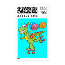 7th Birthday Dinosaur Postage Stamps