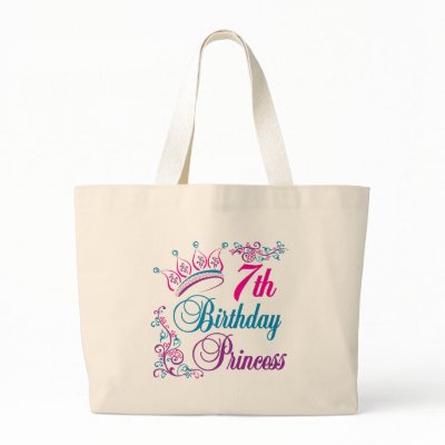 7th Birthday Princess Tote Bags by BirthdayObsessions
