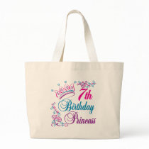 7th Birthday Princess Tote Bags