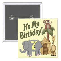 7th Birthday Safari Pins