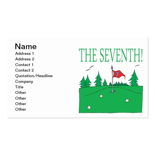 7th Hole Business Card Template