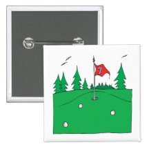 7th Hole Pinback Button