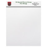 7th special forces fort Bragg veterans flash Lette Letterhead Design