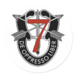 7th Special Forces Group Crest Round Stickers