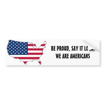 800px-usa_flag_mapsvg, BE PROUD, SAY IT LOUD, W... Bumper sticker by adamthechef