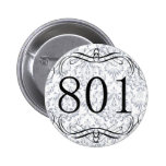 801 Area Code Pinback Button