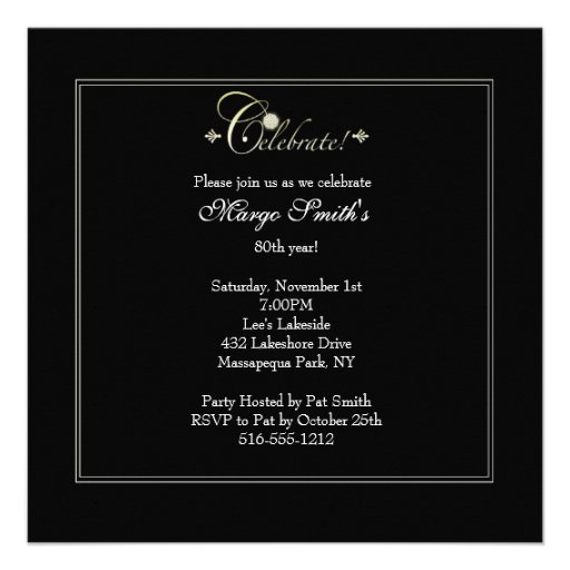 80 and Fabulous Invitations