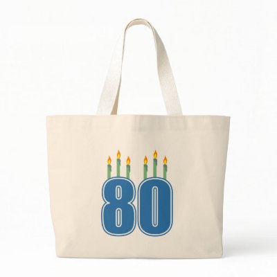 80 Birthday Candles (Blue / Green) Tote Bags by LushLaundry