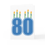 80 Birthday Candles (Blue / Green) Greeting Cards