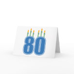 80 Birthday Candles (Blue / Green) Card