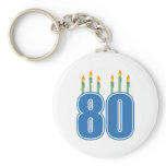 80 Birthday Candles (Blue / Green) Key Chain
