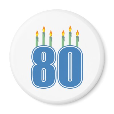 80 Birthday Candles (Blue / Green) Magnets by LushLaundry
