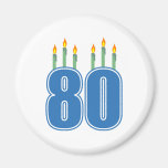 80 Birthday Candles (Blue / Green) Magnets