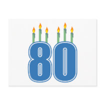 80 Birthday Candles (Blue / Green) postcards
