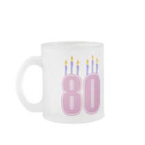 80 Birthday Candles (Pink / Purple) Coffee Mugs