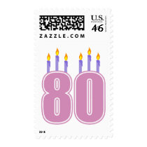 80 Birthday Candles (Pink / Purple) postage by LushLaundry 80 Birthday Candles (Pink / Purple) postage