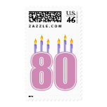 80 Birthday Candles (Pink / Purple) Postage