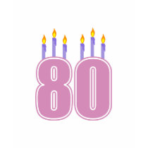 80 Birthday Candles (Pink / Purple) t-shirts