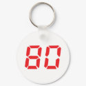 80 eighty red alarm clock digital number keychains