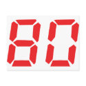 80 eighty red alarm clock digital number postcards