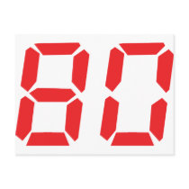 80 eighty red alarm clock digital number postcards by Tomaniac 80 eighty red alarm clock digital number postcards