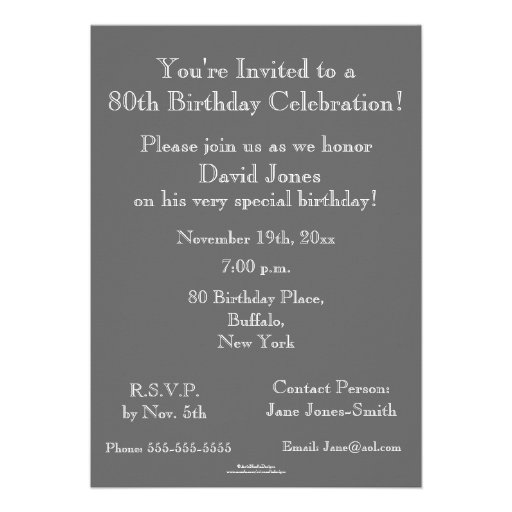 80 Memorable Years/Birthday Celebration-Nature Invite