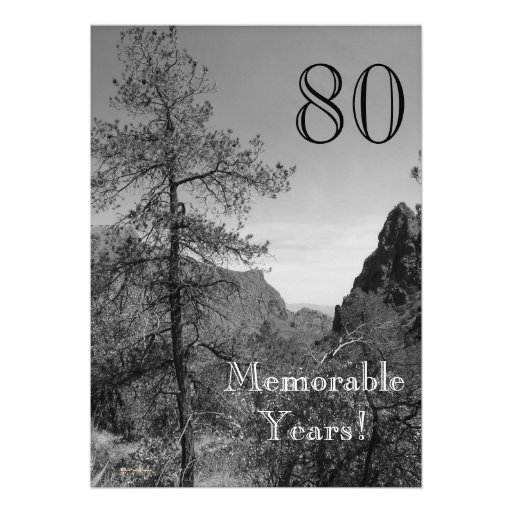 80 Memorable Years/Birthday Celebration-Nature Invite