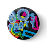 80 Retro Party Pinback Button