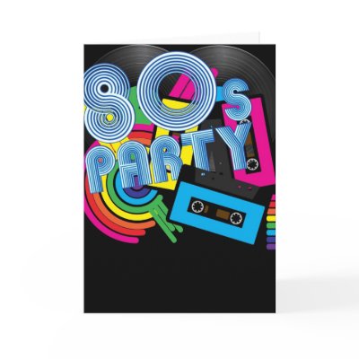 80 Retro Party Greeting Card by JAM_Design