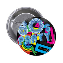 80 Retro Party Pinback Button