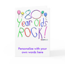 80 Year Olds Rock ! cards