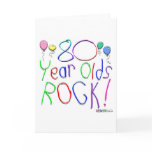 80 Year Olds Rock! Greeting Card