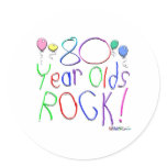 80 Year Olds Rock! Sticker