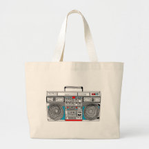 80s boombox illustration bag