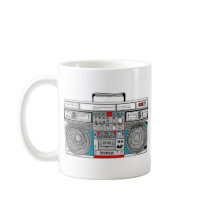 80s boombox illustration mugs