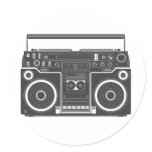 80s Boombox Round Stickers