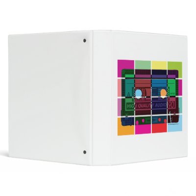 80's Cassette Color Blocks 3 Ring Binder by fightcancertees
