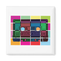 80's Cassette Color Blocks Fridge Magnets