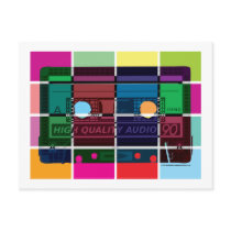80's Cassette Color Blocks Postcard