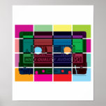 80's Cassette Color Blocks Print