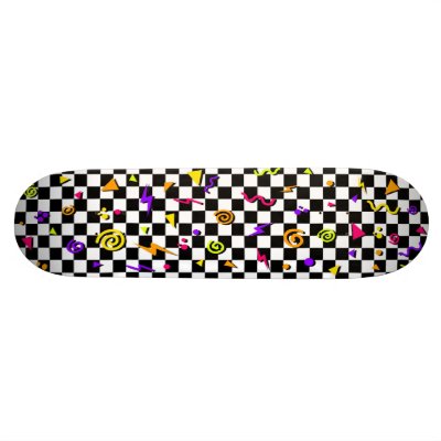 80's Checkerboard Skate Board Deck by BoardsByDesign
