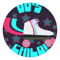 80's Child Round Stickers