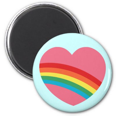 80s Chunky Rainbow Heart Magnet