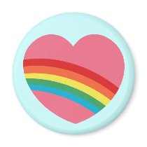 80s Chunky Rainbow Heart Magnet by teeboutique 80s Chunky Rainbow Heart Magnet