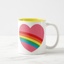 80s Chunky Rainbow Heart Mug