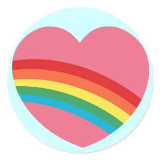 80s Chunky Rainbow Heart Stickers sticker