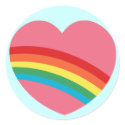 80s Chunky Rainbow Heart Stickers
