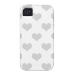 80s flannel gray hearts emo girly grunge pattern Case-Mate iPhone 4 covers