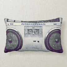 80's ghetto blaster throw pillows