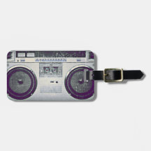 80's ghetto blaster travel bag tag